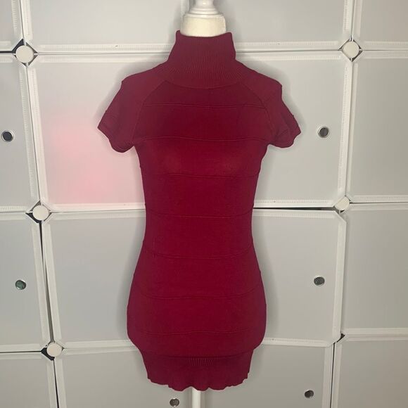 Heart N Crush Knit Mock Neck Mini Dress Size Medium - Picture 1 of 12
